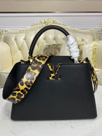 Louis vuitton original taurillon calfskin capucines pm M57216 black