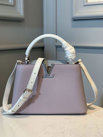 Louis vuitton original taurillon capucines BB M56299 light blue&white