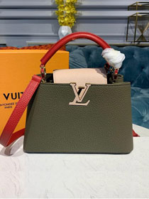 Louis vuitton original taurillon leather capucines bb M48864 green&apricot