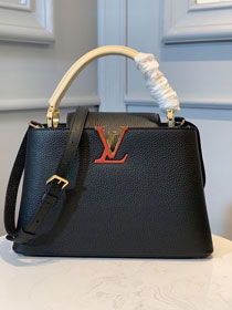 Louis vuitton original taurillon leather capucines pm M42259 black&red