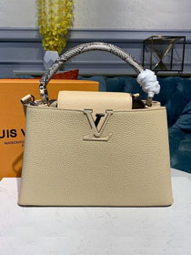 Louis vuitton original taurillon leather capucines pm M55912 beige