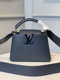 Louis vuitton original taurillon mini capucines bag M56071 dark blue