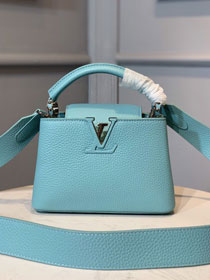 Louis vuitton original taurillon mini capucines bag M56071 ice blue