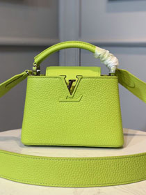Louis vuitton original taurillon mini capucines bag M56071 lemon green