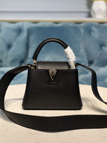 Louis vuitton original taurillon mini capucines bag N96467 black