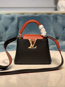 Louis vuitton original taurillon mini capucines bag N96467 black&red