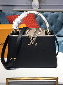 Louis vuitton original taurillon&python capucines BB m95384 black