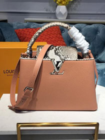 Louis vuitton original taurillon&python capucines BB m95384 nude