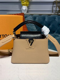 Louis vuitton original taurillon&python capucines mini m94647 apricot