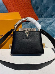Louis vuitton original taurillon&python capucines mini m94647 black