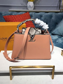 Louis vuitton original taurillon&python capucines mini m94647 nude