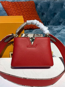 Louis vuitton original taurillon&python capucines mini m94647 red