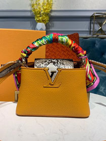 Louis vuitton original taurillon&python capucines mini m94647 yellow