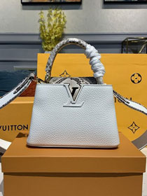 Louis vuitton original taurillon&python mini capucines bag N96467 white