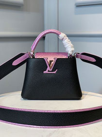 Louis vuitton original taurillon&python mini capucines bag m97962 black&pink