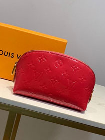 Louis vuitton original vernis leather cosmetic pouch m90172 rose red