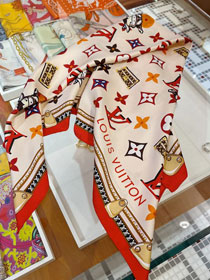 Louis vuitton top quality silk 90 scarf S90027 white