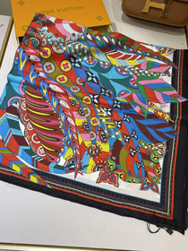 Louis vuitton top quality silk 90 scarf S90169 black&white