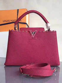 2017 Louis vuitton original taurillon leather capucines BB M54419 rose red