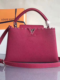 2017 Louis vuitton original taurillon leather capucines PM M54565 rose red