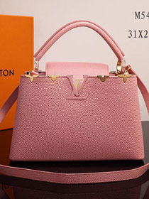 2017 Louis vuitton original taurillon leather capucines PM M54664 pink