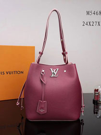 louis vuitton original leather lockme bucket M54680 purple