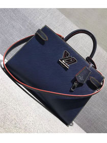 2018 louis vuitton original epi leather twist tote M54980 navy blue