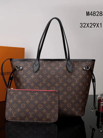 2017 louis vuitton original monogram black trim neverfull mm M48288