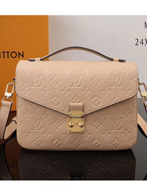 2017 louis vuitton original monogram empreinte pochette metis M44245 apricot