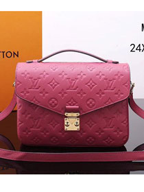 2017 louis vuitton original monogram empreinte pochette metis M44291 rose red