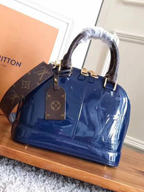 2017 louis vuitton original vernis leather alma BB M54705 navy blue