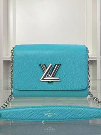 2017 louis vuitton top original epi leather twist mm M54899 lake blue