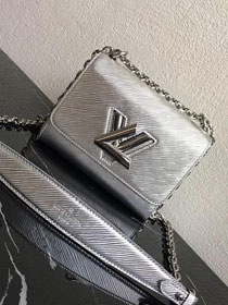 2017 louis vuitton top original epi leather twist pm M50323 silver