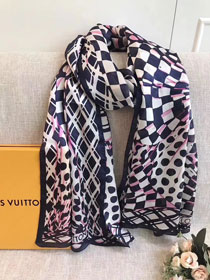 2017 louis vuitton top quality scarf L063 navy blue&pink