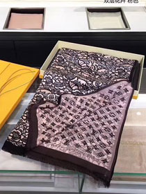2017 louis vuitton top quality scarf L067 black&pink