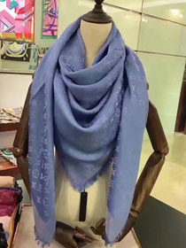2017 louis vuitton top quality scarf L069 light blue