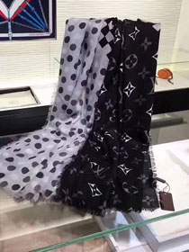 2017 louis vuitton top quality scarf L074 black&white