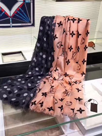 2017 louis vuitton top quality scarf L074 black&pink