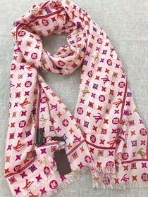 2017 louis vuitton top quality scarf L076 rose&white