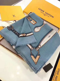 2017 louis vuitton top quality scarf L080 blue