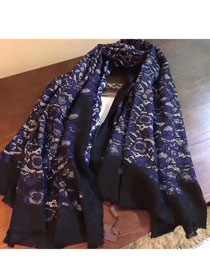 2017 louis vuitton top quality scarf L099 deep blue