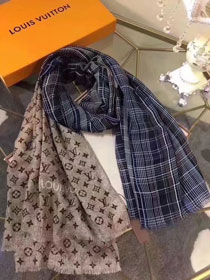 2017 louis vuitton top quality scarf L100 coffee&blue