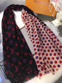 2017 louis vuitton top quality scarf L108 black&red