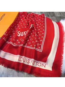 2017 louis vuitton top quality supreme scarf L113 red