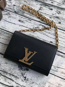 2018 Louis vuitton original calfskin louise chain bag gm M51631 black