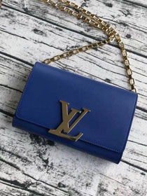2018 Louis vuitton original calfskin louise chain bag gm M51631 blue