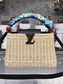 2018 louis vuitton original bamboo rattan capucines BB m55009 black