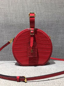 2018 louis vuitton original calfskin crocodile petite boite chapeau m43514 red