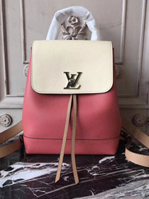 2018 louis vuitton original calfskin lockme backpack M44250 Vieux rose