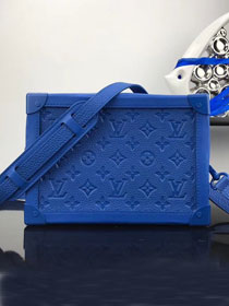 2018 louis vuitton original calfskin monogram empreinte malle bag m53245 blue